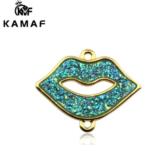 Crystal bud ladies lipstick connector jewelry used to make DIY bracelet necklace accessories resin material wholesale 20mm*16mm