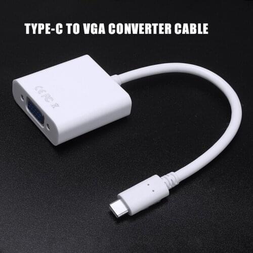 Type-C USB 3.1 to VGA Monitor/Projector Adapter Cable Converter Compatible for MacBook Type-C to VGA Adapter Cable Converter