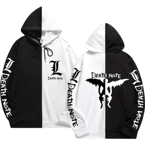 Summer fashion Death Note Print Patchwork hoodie The Sharingan Pullovers Hoodies Streetwear Thin Clothing Harajuku