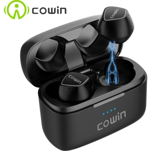 COWIN KY02[Upgraded] TWS True Wireless Earphones Bluetooth Sport Earbuds with Microphone, 36H Playtime, IPX5 Waterproof
