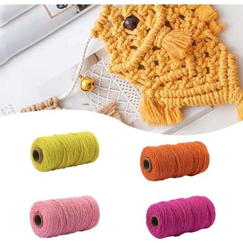 1 Roll Cotton Cord Clear Texture DIY Packing Cord Multi-functional String Tying Thread 3mm Decorative Warp Thread for Home