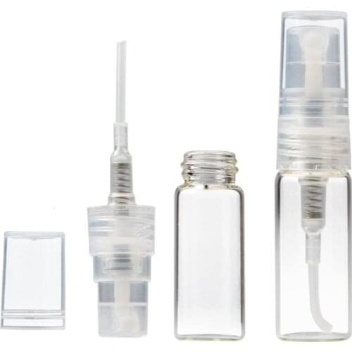100pcs 3ml Mini Portable Glass Spray Bottle Empty Perfume Glass Bottles Refillable Perfume Atomizer Travel Accessories