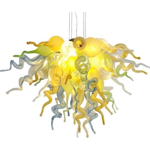 100% Mouth Blown Borosilicate Chihuly Style Modern Chandelier Lighting For Bedroom