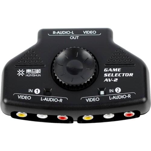 2 Way Splitter AV RCA Audio Video Switcher Game Selector Box w/3 Cable for XBox PS2 #50702 AV-2