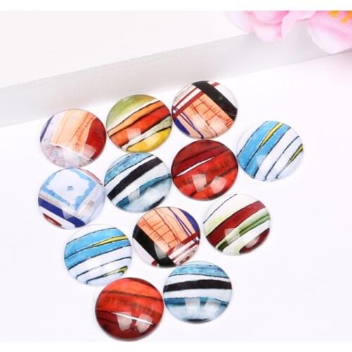 Reidgaller 20pcs pattern photo glass cabochon 20mm mixed round dome flatback jewerly findings for earrings pendants making