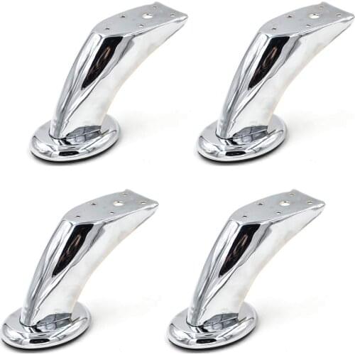 4 Pcs12cm etal furniture feet Heavy Duty Silver Feet Modern Style Furniture legs，Replacement feet for sofa and cabinet furniture