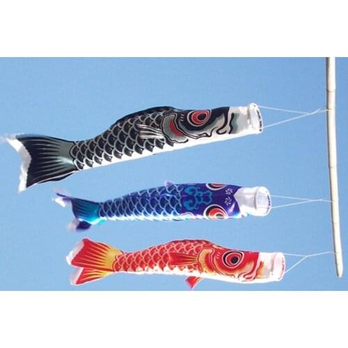 5Pcs Japanese Windsock Carp Flag Garden Koi Nobori Sailfish Wind 27.6x6.7 inch