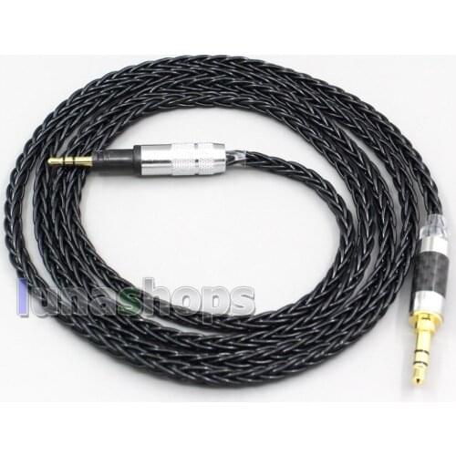 LN006583 8 Core Silver Plated Black Earphone Cable For Sennheiser Momentum 1.0 2.0 On-Ear Headphones