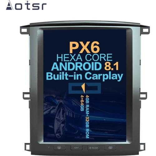 Aotsr Tesla 12.1” Vertical screen Android 8.1 Car DVD Multimedia player carplay GPS Navigation For Toyota Lander Cruiser LC100