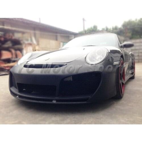 Car Accessories FRP Fiber Glass TA Style Front Bumper with Carbon Fiber Lip Fit For 2009-2011 911 997 Front Bumper