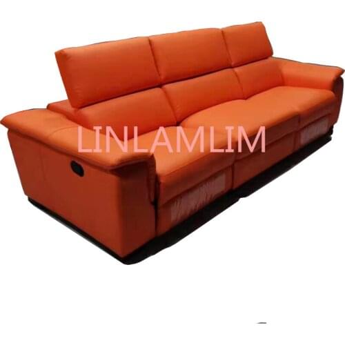 Living room Sofa Nordic genuine leather couch manual electric recliner functional диван мебель кровать muebles de sala cama puff