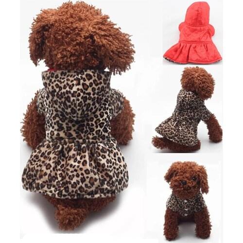 Both Side Wear Dog Clothes for Small Medium Large Dogs Warm Winter Coat Leopard Dog Jacket Clothes for Dogs Chihuahua Ropa Perro