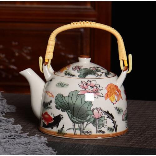 Large Capacity Porcelain Teapot with Filter House Water Chinese Kung Fu Kettle 900ml Teaware Drinkware