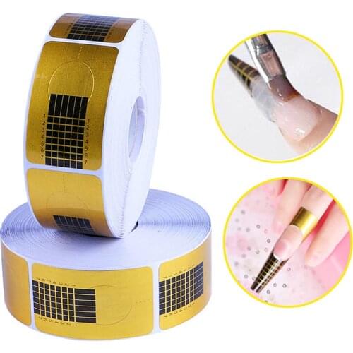 20-100 PCS French Nail Form Tips Acrylic UV Gel Extension Curl Form Builder Gel Sticker Mold Manicure Stencil Nail Art Extension