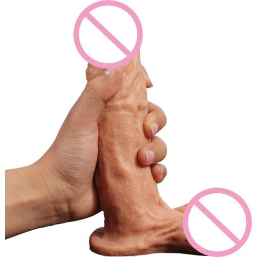 HOWOSEX Super soft Silicone Realistic Dildo two layer Male Artificial Penis Big Dick Dildo Sex Toys for woman Masturbator