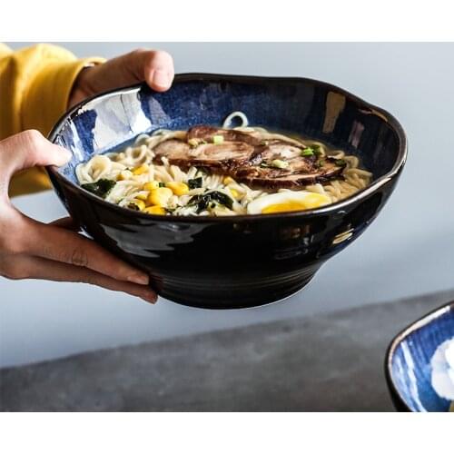 KINGLANG Ceramic Irregular Bowl Creative Flower Shape Tableware Soup Noodle Bowl Wholesale Dropshipping Salad Bowl