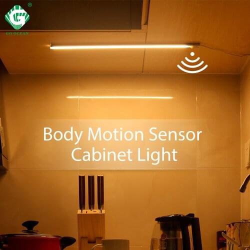 12V LED Under Cabinet Light Strip Bar Aluminnum Motion Sensor Lamp Strip Kitchen Wardrobe Cabinet Lighting 6W/8W/10W Night Light