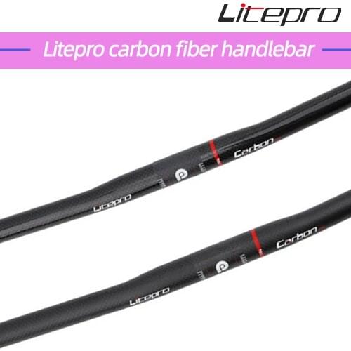 Litepro Bike Handlebar 3K Carbon Fibre For Brompton Ultralight Folding Bike Straight Handlebar 25.4x580mm BMX Parts