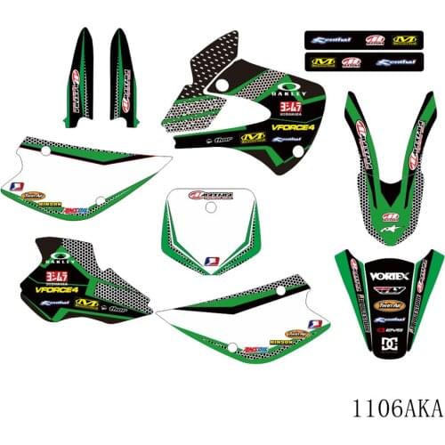 Full Graphics Decals Stickers Motorcycle Background Custom Number Name 3M Matte For KAWASAKI KX80 KX 80 1994 1995 1996 1997