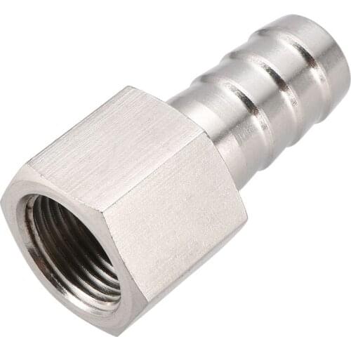 Uxcell Stainless Steel Barb Hose Fitting Connector Adapter 14mm Barbed X G3/8 Female Pipe connect lines air water fuel oil