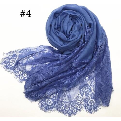 New design high quality solid plain luxury viscose flower lace elegant women scarve shawls muslim hijab wraps bandana 100pcs/lot