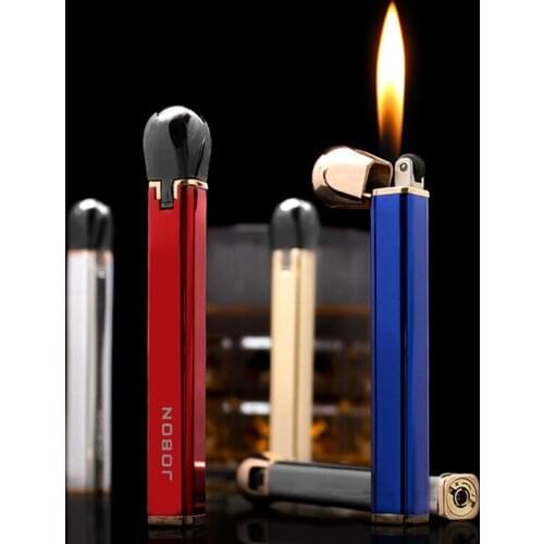 Original Jobon gas inflate lighter mini portable metal cigarette lighter grinding wheel red flame