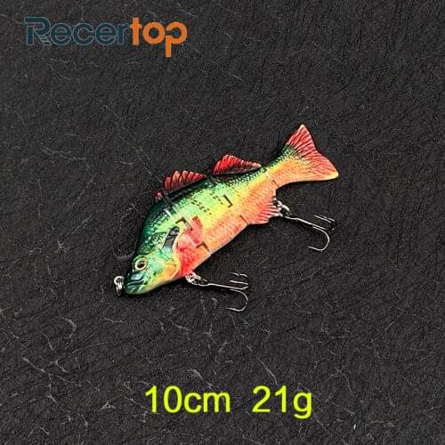 Recertop 10cm 22g swimbait plastic fishing Multi-segment lures Artificial fishing tackle Lake bait 3D eyes all water layers