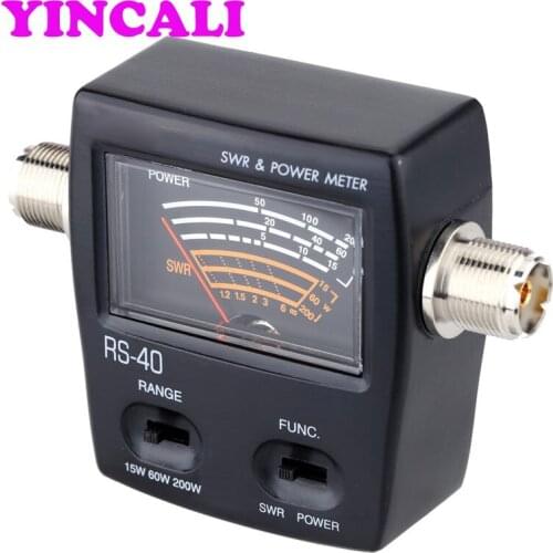 2 PCS/lot Portable SWR Standing Wave Ratio Watt Power Meter RS-40 Energy Meter Measurable Power Range 0-200W Power SWR Meter