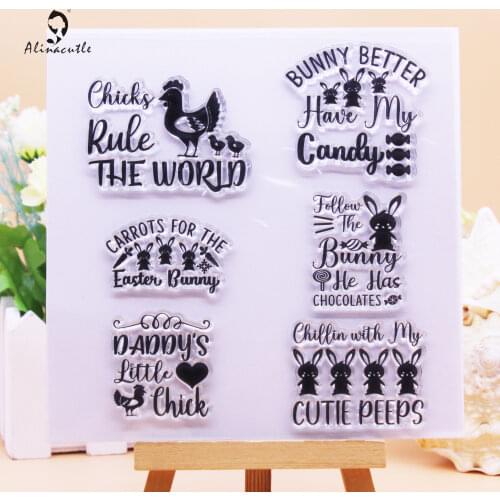 CLEAR STAMPS Chicks Rule The World Easter Scrapbook Handmade Card Album Paper Craft Rubber Transparent Silicon Stamp AlinaCraft
