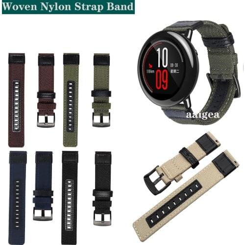 Woven Nylon Replacement Band Sport Strap for Huami Amazfit PACE for Stratos 2 2S 3 GTR 47mm GTR 2 strap loop 20mm 22mm
