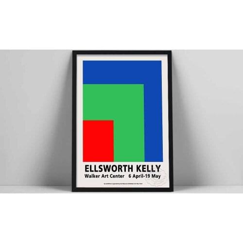 Ellsworth Kelly exhibition poster, Ellsworth Walker Art Center, Museum of Modern Art New York, Art Exhisse art Poster, Henrtisse