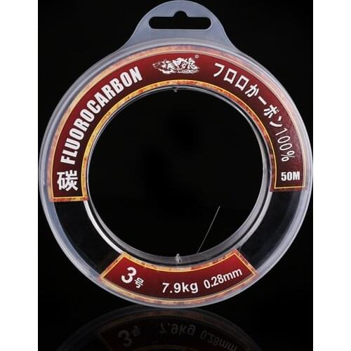 100% Fluorocarbon Fishing Line Carp 50M 100M Super Strong Leader Carbon Fiber Saltwater Fly Fishing Line Monofilament