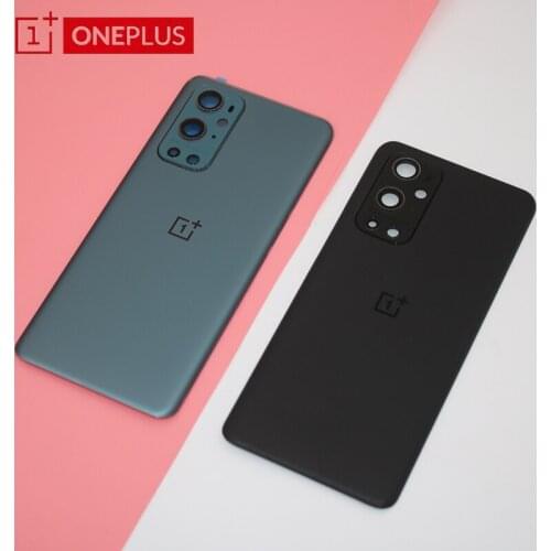 100% original Oneplus 9 pro Back Glass Rear Housing Cover Replacement Back Door Battery Case For One plus 9+ LE21 + Camera Lens