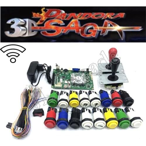 2 Player DIY Arcade Kit Pandora WIFI 3D 4188 in 1 game board + 8 way joystick American HAPP Style Push Button for Arcade Machine