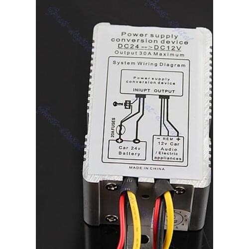 24V to 12V DC-DC Conversion Device Car Power Supply Inverter Converter 30A