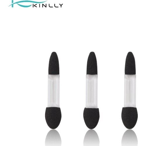 3 PCS Double End NBR Sponge Eye Shadow Applicator With Transparent Plastic Handle