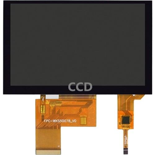 5 inch high-definition IPS capacitive touch screen 800x480 highlight 500CD/M^2 tempered glass multi-point capacitive touch