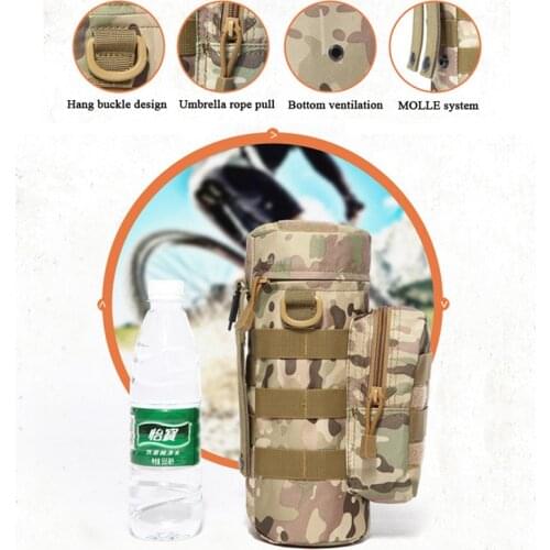 600D Nylon Outdoor Tactical Molle Kettle Pouch Climbing Hiking Camping Water Bottle Bags Army Military Camouflage Water Bag
