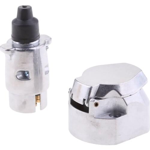 7 Pin Metal Trailer Plug & Socket Caravan Towbar Wiring Towing Electrics