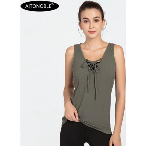 Aitonoble New 2020 Running Vest Yoga Top Sportwear Fitness Yoga Breathable Cotton Vest Running Top Jumpsuit