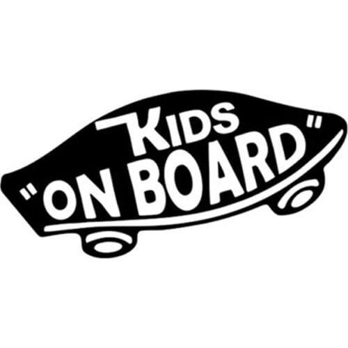 Car Sticker KIDS ON BOARD Baby on Board Warning Skateboard Automobiles Exterior Accessories Reflective Decal,19cm*8cm