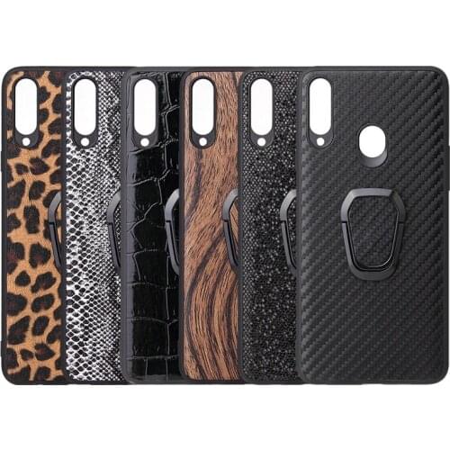 Case For Samsung Galaxy A51 A71 A81 A21 A10S A20S A30S A50S A70S M30S case Magnet Finger ring Stand leopard leather Glitter case