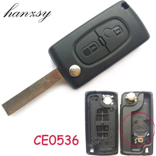 2 button Flip Folding key Case For Peugeot 307 407 308 207 Replacement CE0536 Car Remote key Shell blank Fob VA2/HU83 Blade