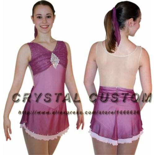 Ice Figure Skating Dress For Kids Fashion New Brand Competition Figure Skating Dresses Crystal Custom DR3602