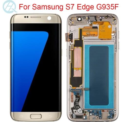 No Defect LCD For Samsung Galaxy S7 Edge G935F Display With Frame Touch Screen Assembly SM-G935F LCD Screen