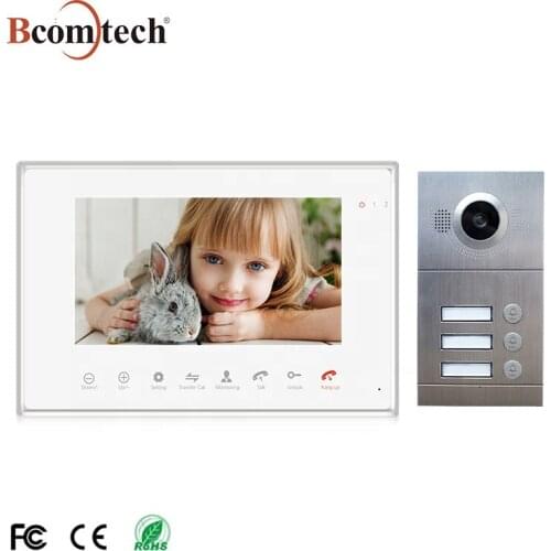 Easy Install 170 Degree Fish Eyes Wide Angle Doorbell 4 Wire Apartment Building Video Intercom System