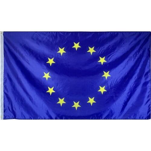 Flagnshow 90x150cm 3x5ft European Union Flags and Banners Euro Blue Flag Banner for Decoration