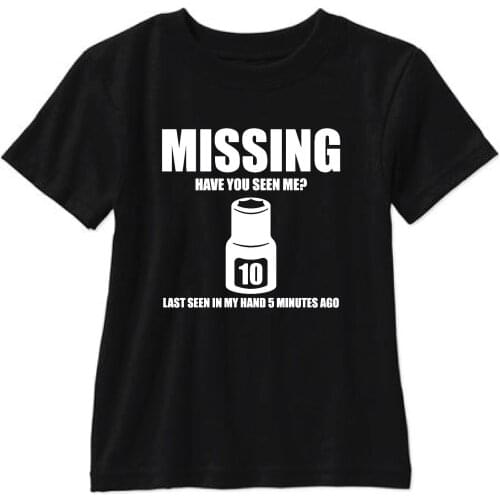 Short Sleeve for Men Clothing Summer Missing 10mm Socket T Shirt JDM Drift Race Tuner Drive Mechanic Tool Shop Tee Shirt