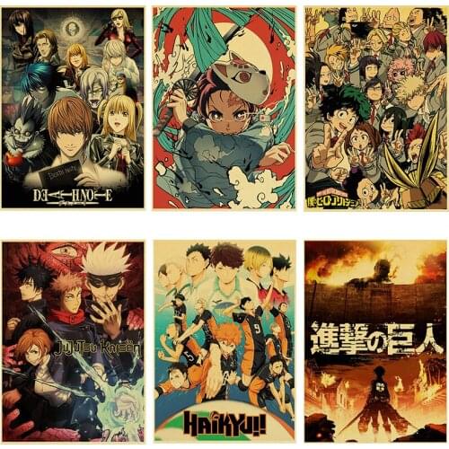 Hot Anime Death Note/Demon Slayer/Jujutsu Kaisen Metal Print Tin Sign Home Bar Cafe Decor Wall card