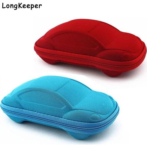 Longkeeper Children Car Shaped Glasses Case Cute Glasses Strage Bag Box Cases Kids Sunglasses Cases Automobile Styling Box